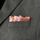 Luxury Hand Rolled Pocket Square - Classical Pink Rose Silk Twill - Marie Livet