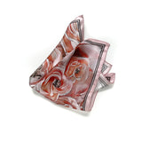 Luxury Hand Rolled Pocket Square - Classical Pink Rose Silk Twill - Marie Livet