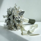 Sasha Jeweled Pearl and Crystal Wedding Bouquet - Marie Livet