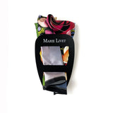 Set of Two Rose and Iris Floral Silk Pocket Squares - Holiday Gift Set - Marie Livet