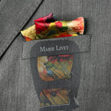 Set of Two Silk Pocket Square Ambition and Joy Bright Floral - Pocket Square Holder - Holiday Gift Set - Marie Livet