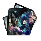 Set of Two Silk Pocket Square By Night and Gossamer Flame Floral - Holiday Gift Set - Marie Livet