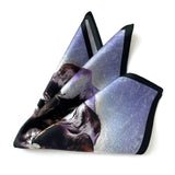 Set of Two Silk Pocket Square Evergreen Black Gold and Purple Rose - Pocket Square Holder - Holiday Gift Set - Marie Livet