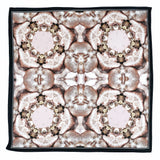 Set of Two Silk Pocket Square Gold Black and Blush Peach Floral - Holiday Gift Set - Marie Livet