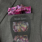 Set of Two Silk Pocket Square Purple Orchid and Pink Reverie - Holiday Gift Set - Marie Livet