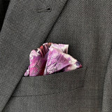 Set of Two Silk Pocket Square Purple Orchid and Pink Reverie - Holiday Gift Set - Marie Livet