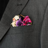 Set of Two Silk Pocket Square Purple Orchid and Pink Reverie - Holiday Gift Set - Marie Livet