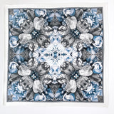 Set of 2 Light Blue and White Floral Silk Satin Pocket Square