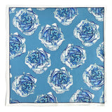 Art Series - Blue Rose - Silk Satin Pocket Square - Marie Livet