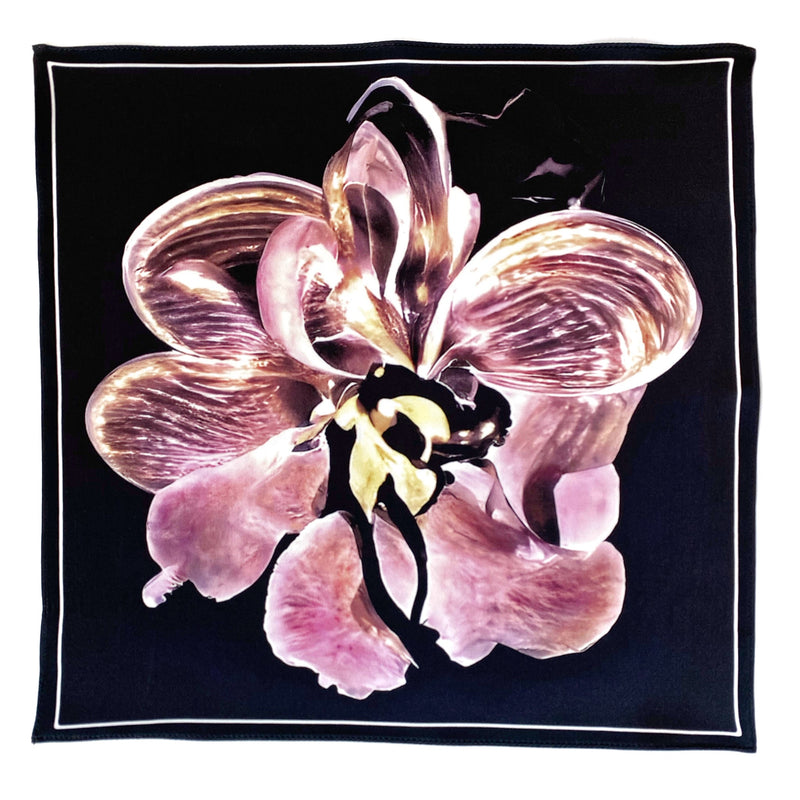 Art Series - Ghost Orchid - Silk Satin Pocket Square - Marie Livet