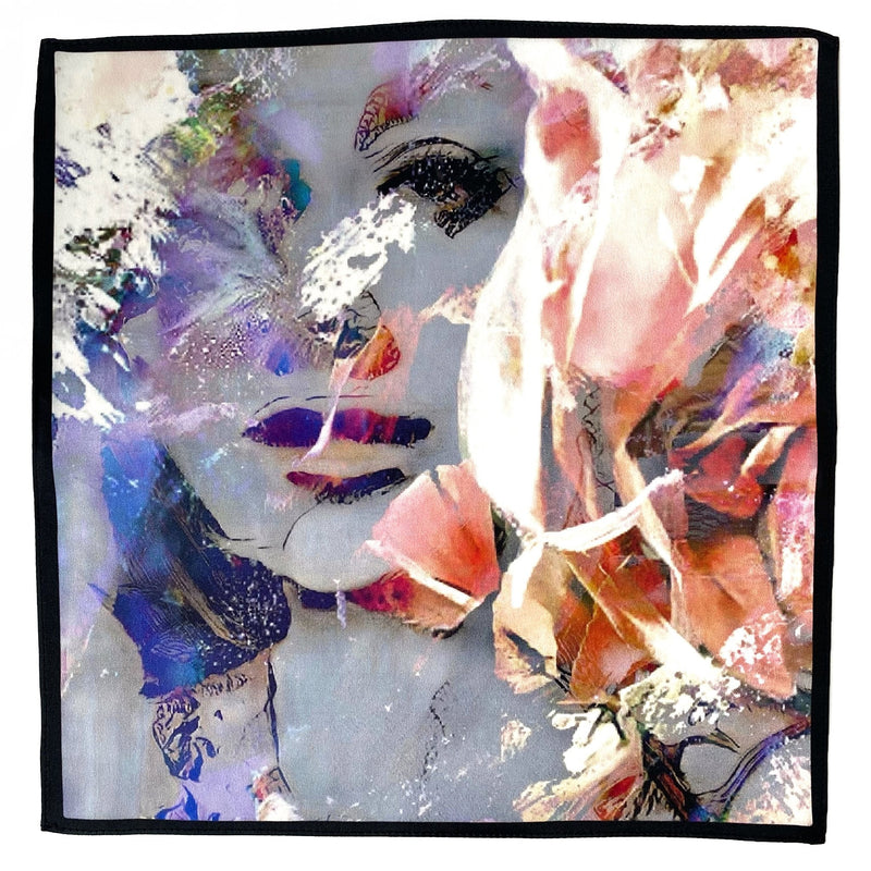 Art Series - The Floral Flame Silk Satin Pocket Square - Marie Livet