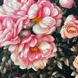 Art Series - Victorian Rose - Pink and Black Silk Satin Pocket Square - Marie Livet