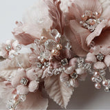Blush Pink Avianna Flower Bridal Hair Comb - Marie Livet