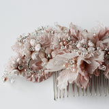 Blush Pink Nalani Flower Bridal Hair Comb - Marie Livet