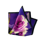 Boundless Purple Roses Floral Silk Satin Pocket Square - Marie Livet