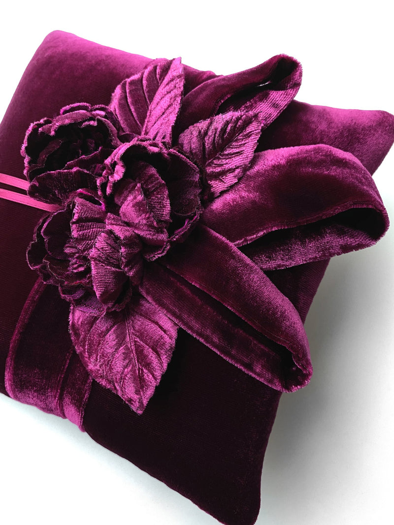 Couture Fuchsia Velvet Ring Bearer Pillow - Marie Livet