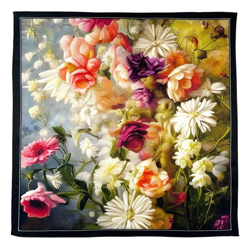 Daydream Floral Silk Satin Pocket Square - Marie Livet