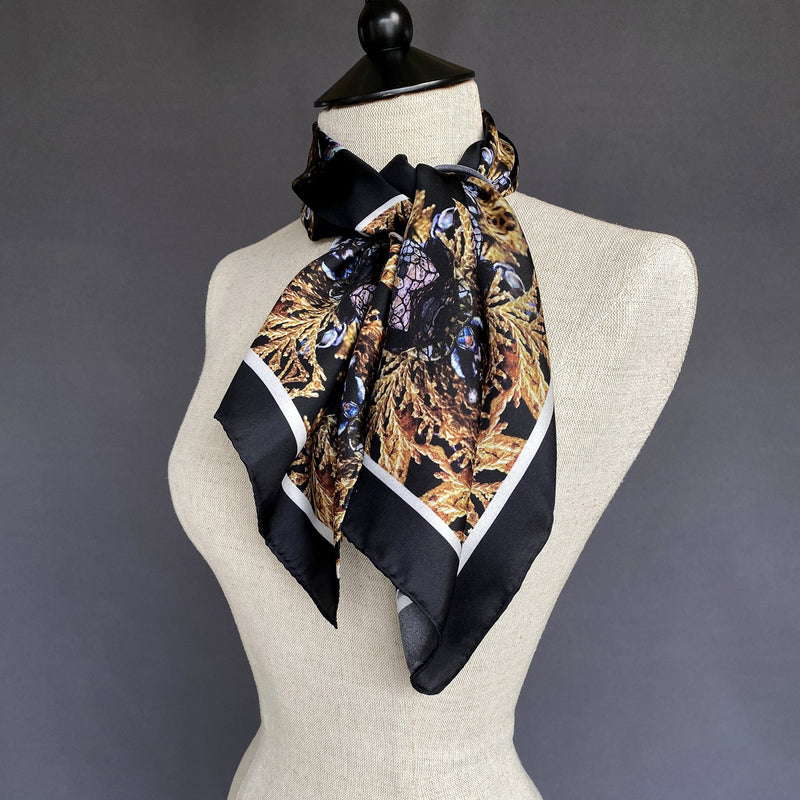 Evergreen Gold and Purple Long Scarf - Marie Livet