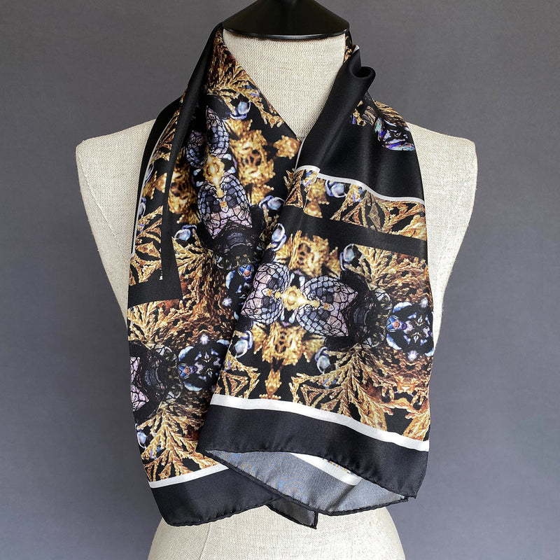 Evergreen Gold and Purple Long Scarf - Marie Livet