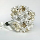 Felicity White and Ivory Silk Bridal Bouquet - Marie Livet