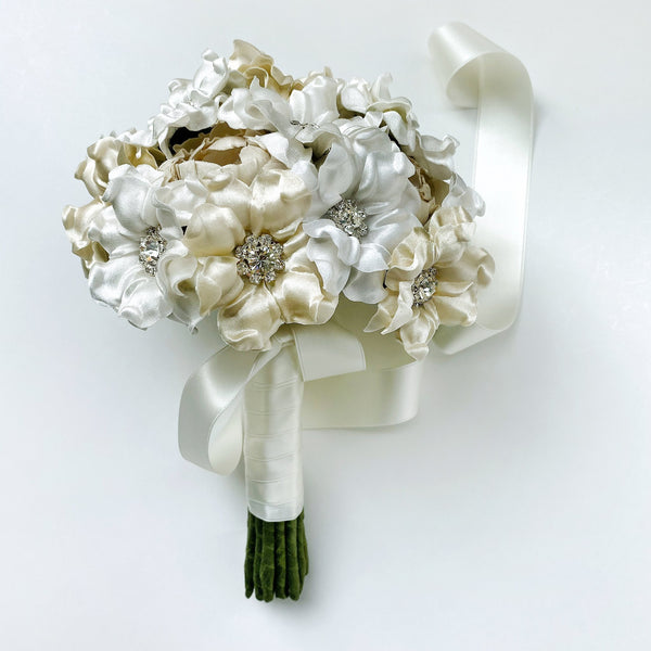 Felicity White and Ivory Silk Bridal Bouquet - Marie Livet