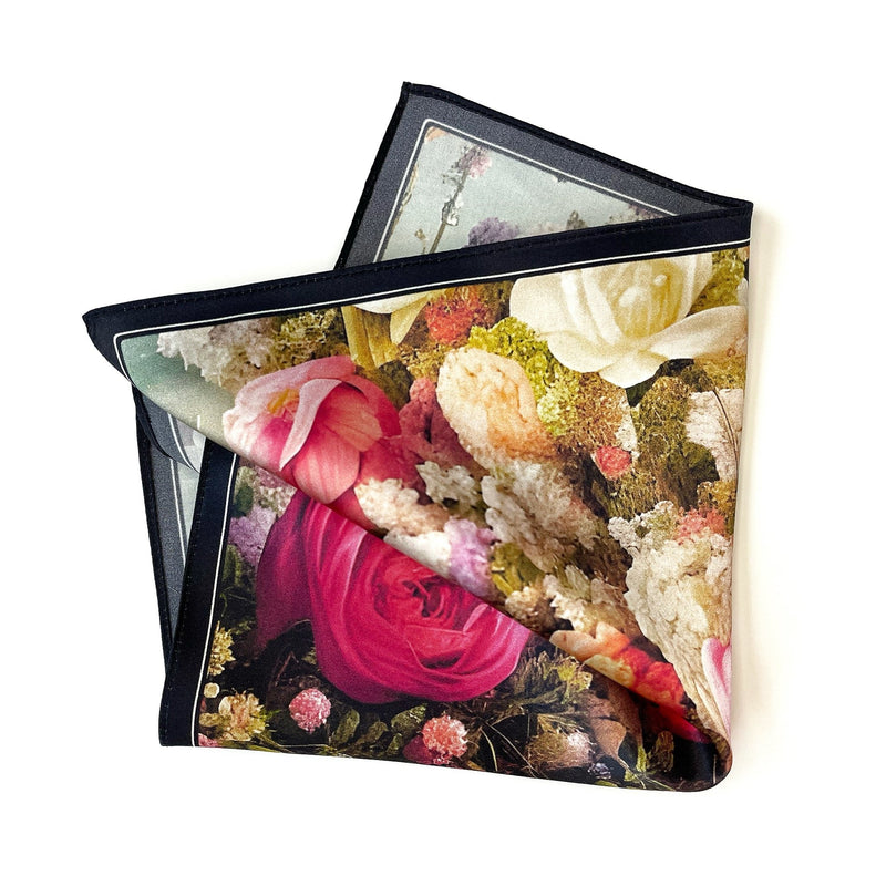 Flourishing Floral Silk Satin Pocket Square - Marie Livet