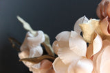 Ginette Blush Pink Floral Swag Hairpiece Bridal Wedding Headpiece - Marie Livet