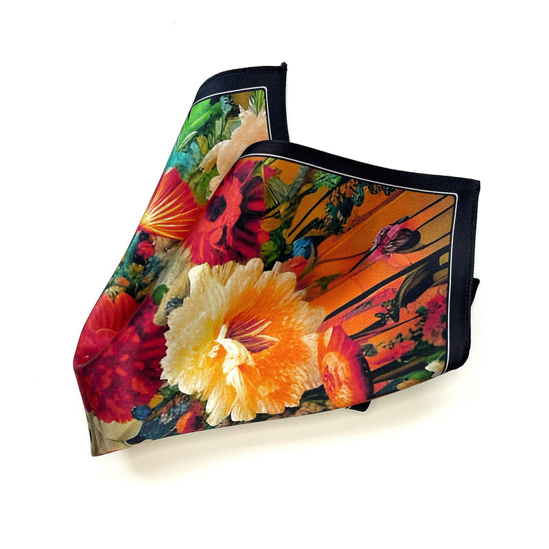 Joy Vibrant Floral Silk Satin Pocket Square - Marie Livet