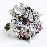 Lilac Purple Wildflower Sterling Silver Floral and Amethyst Gemstone Bridal Bouquet - Marie Livet
