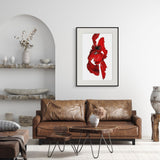 Original Digital Studio Art - Red Flower - Giclée Print - Marie Livet