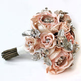 Small Pink Grace Couture Sterling Silver and Gemstone Bridal Bouquet - Marie Livet