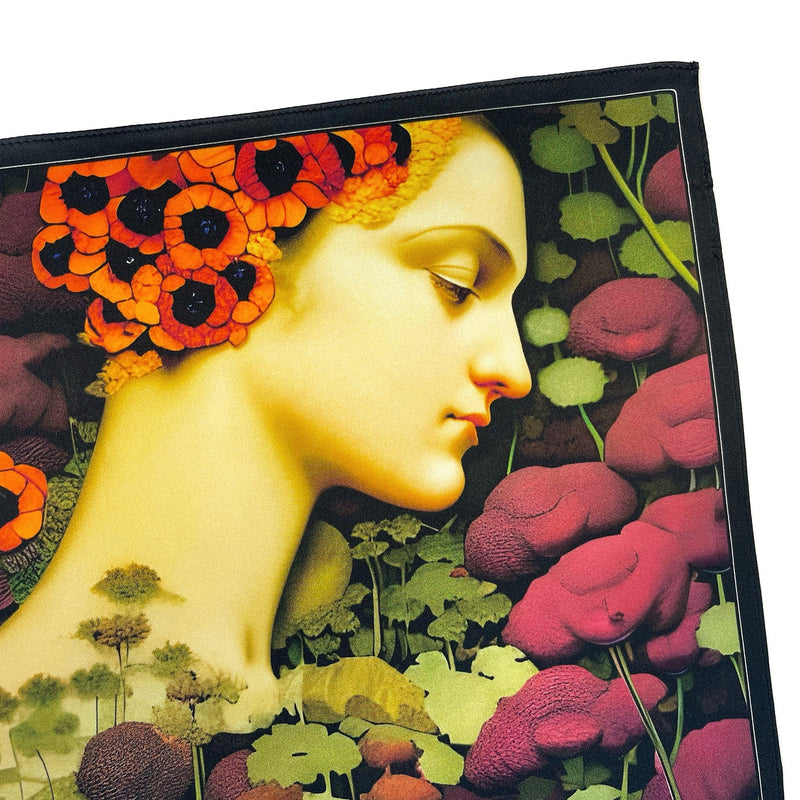 Plentiful Art Deco Floral Silk Satin Pocket Square - Marie Livet