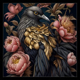 Pre-Order | Enchantment Bird Black Floral Silk Twill Scarf - Marie Livet