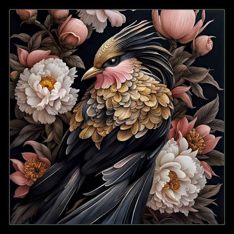 Pre-Order | Enchantment Bird Pink Gold Floral Silk Twill Scarf - Marie Livet