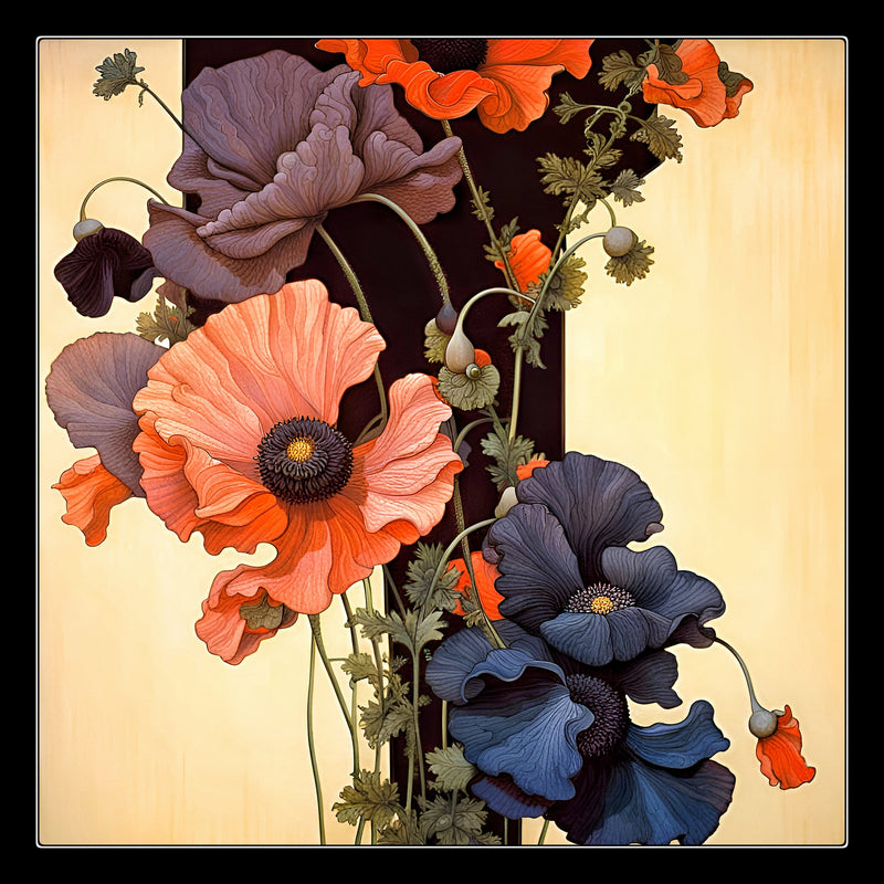 Pre-Order | Poppy Endeavor Floral Silk Twill Scarf - Marie Livet