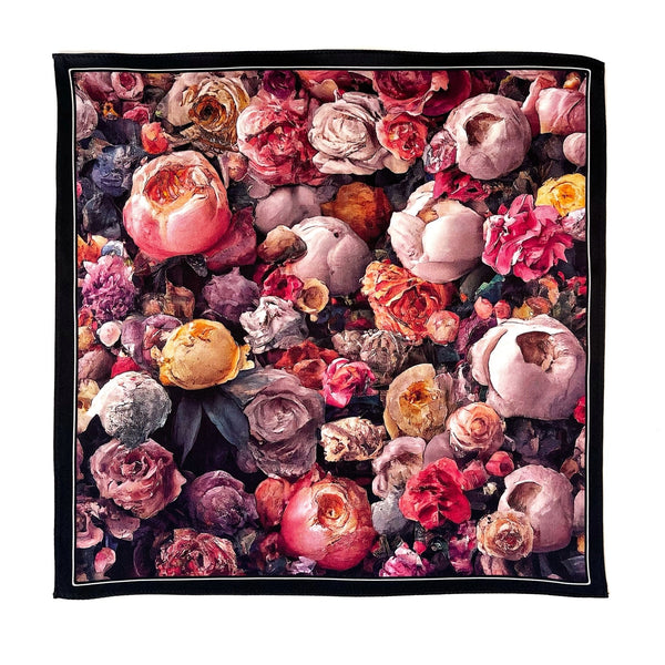 Secret Garden Floral Silk Satin Pocket Square - Marie Livet