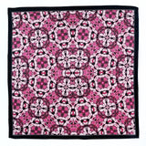Set of 2 Coordinating Fuchsia Pink Floral Silk Satin Pocket Squares - Marie Livet