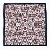 Set of 2 Coordinating Pink and Tan Floral Silk Satin Pocket Squares - Marie Livet