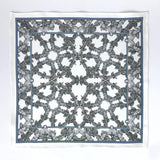 Set of 2 Light Blue and White Floral Silk Satin Pocket Square - Marie Livet