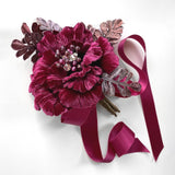 Single Fuchsia Silk Velvet Flower Mini Bouquet - Marie Livet