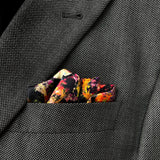 Triumphant Bright Colorful Floral Silk Satin Pocket Square - Marie Livet